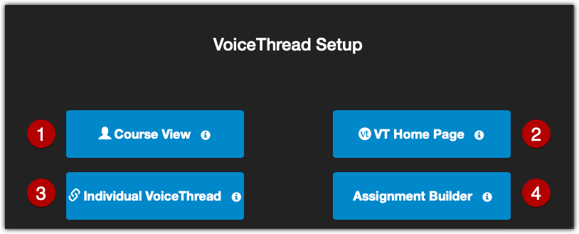 VoiceThread Setup menu